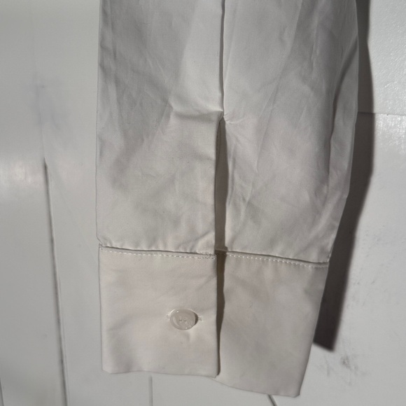 White Cropped Button Down Collared Shirt Set with Matching Cropped Tank - Picture 7 of 11